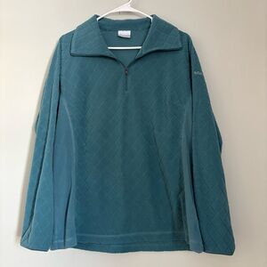 Columbia Women’s Lightweight Quilted 1/4 Zip Fleece Pullover Teal Blue XL